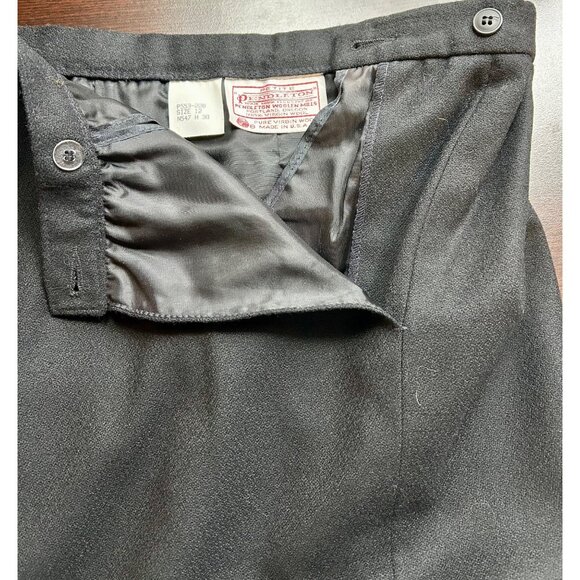 Vintage 1980s Pendleton Wool Skirt Black Midi Skirt Size 12 Petite Made in USA - Picture 8 of 8